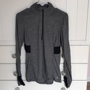 Athletic long sleeve quarter zip warm up jacket